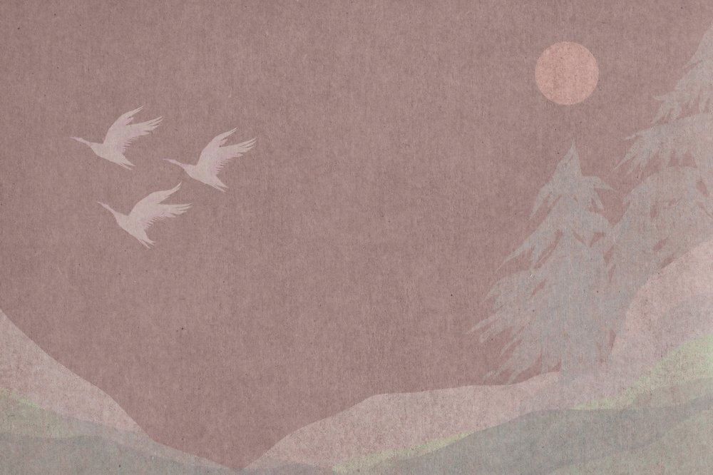 森の月の上の鳥たち 作： 