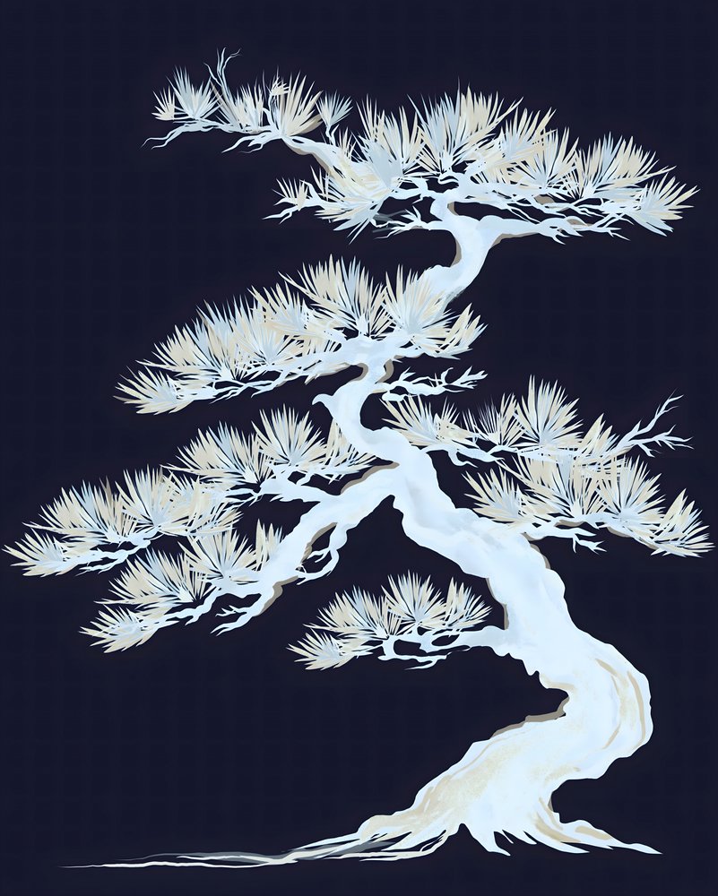白い盆栽 作： 