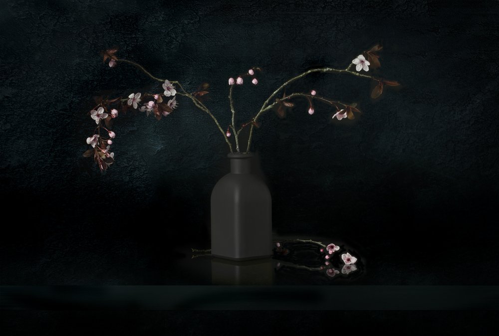 桜の花の静物画 作： 