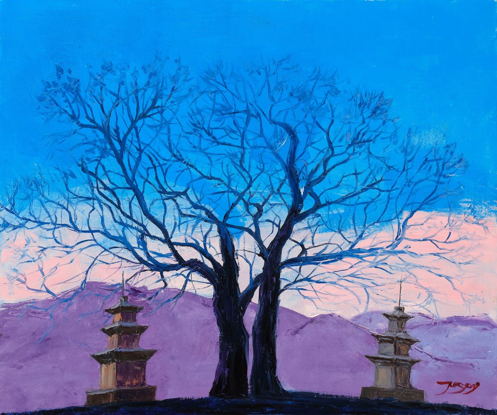 静謐な塔の風景 作： 