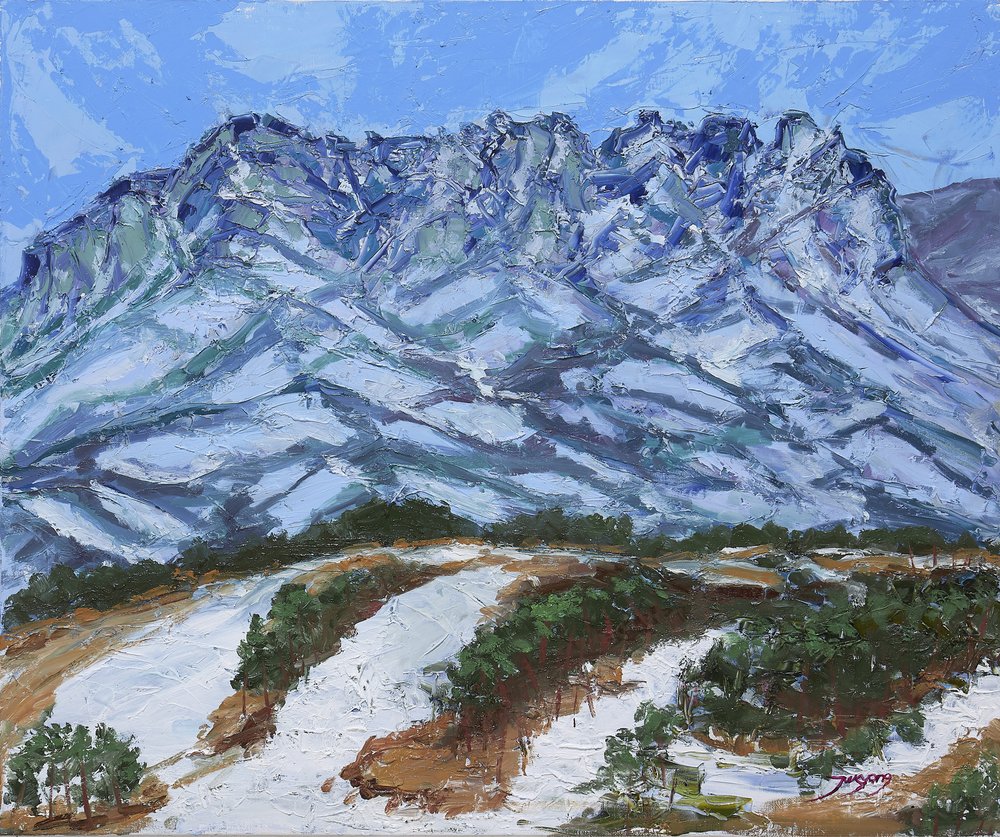 冬の山岳風景 作： 