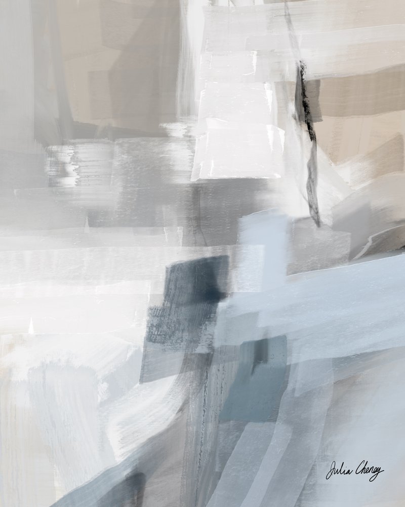 落ち着いた青の抽象画 作： 