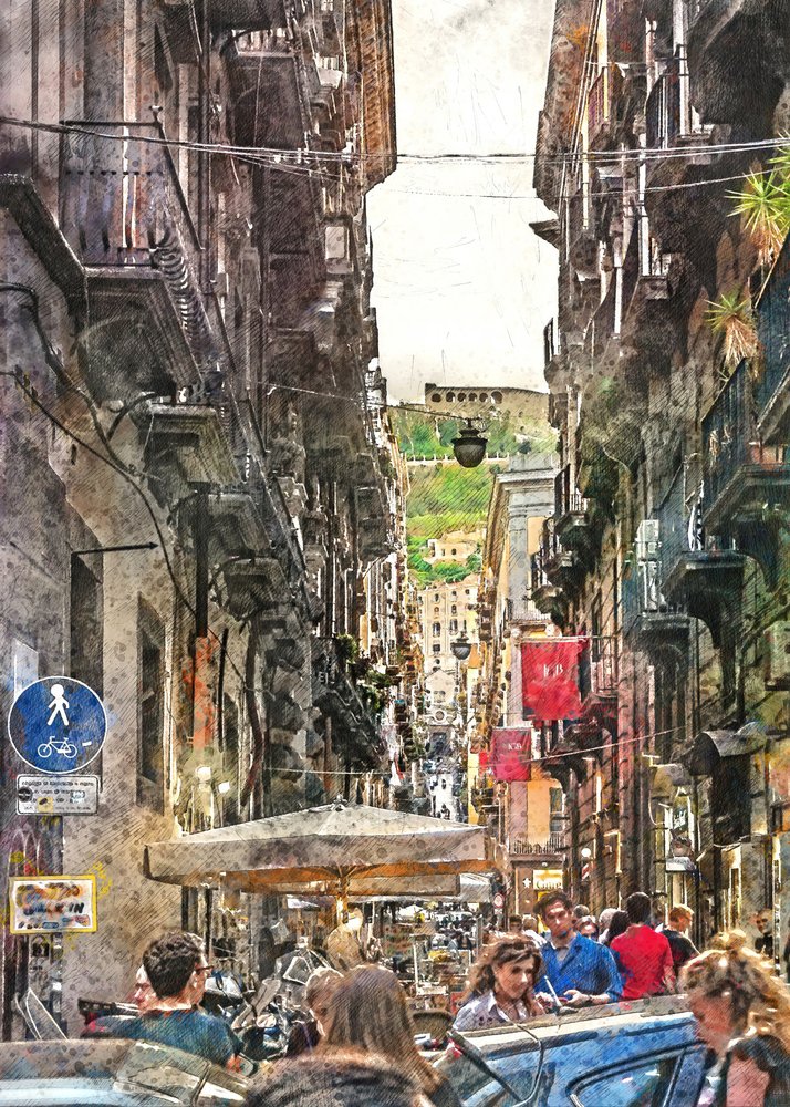 活気あふれる歴史ある街並み 作： 