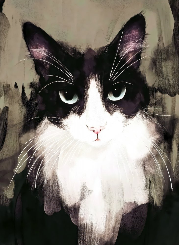 猫たちの鋭い眼差し 作： 