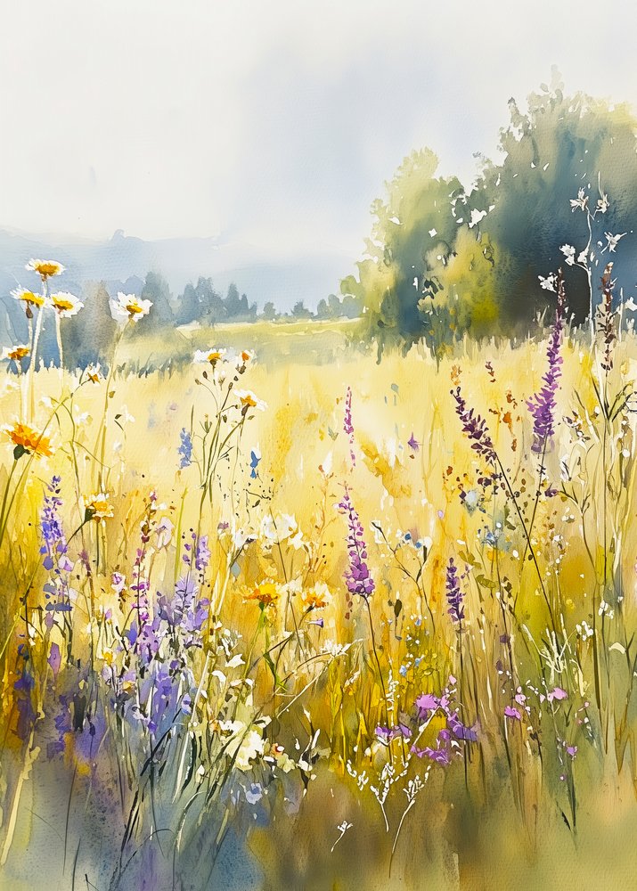 日当たりの良い野の花の草原 作： 