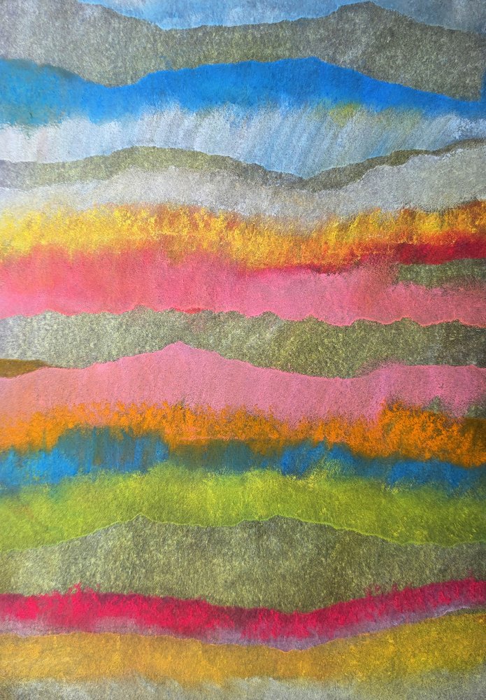 鮮やかな抽象風景画 作： 