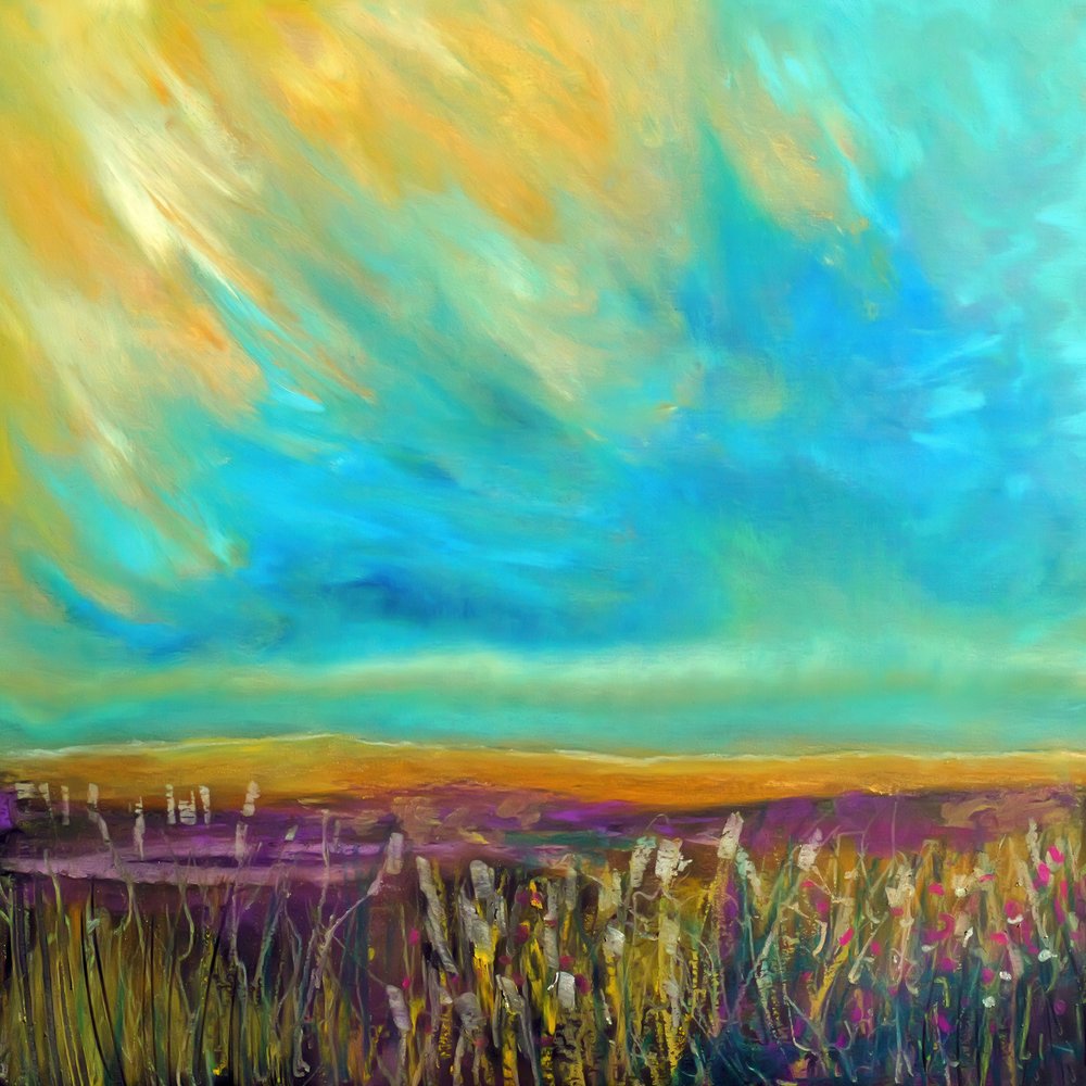 鮮やかな野原の風景 作： 