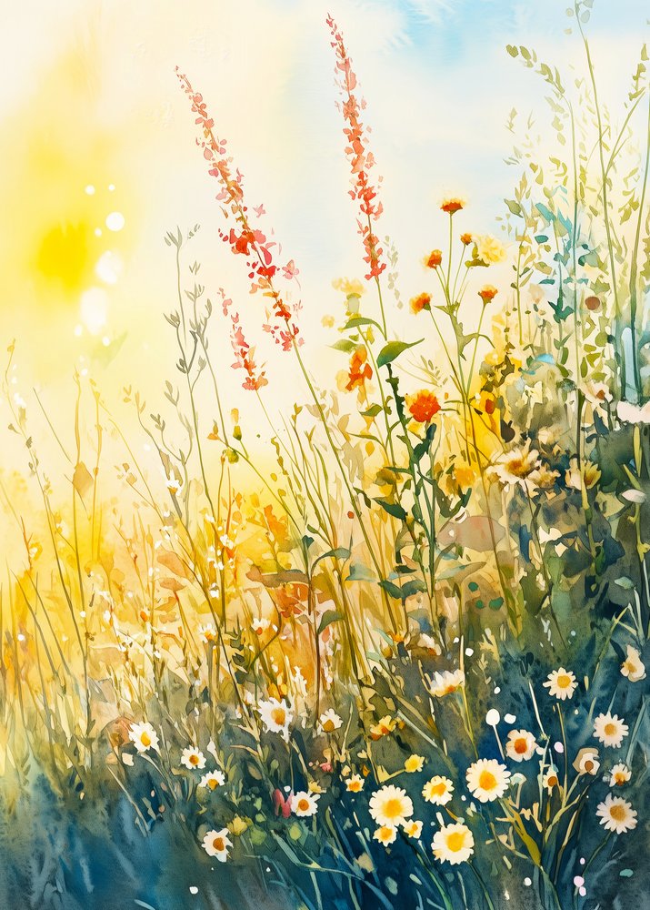 色鮮やかな野の花 作： 