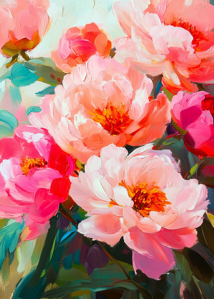 鮮やかな牡丹の花 作： 