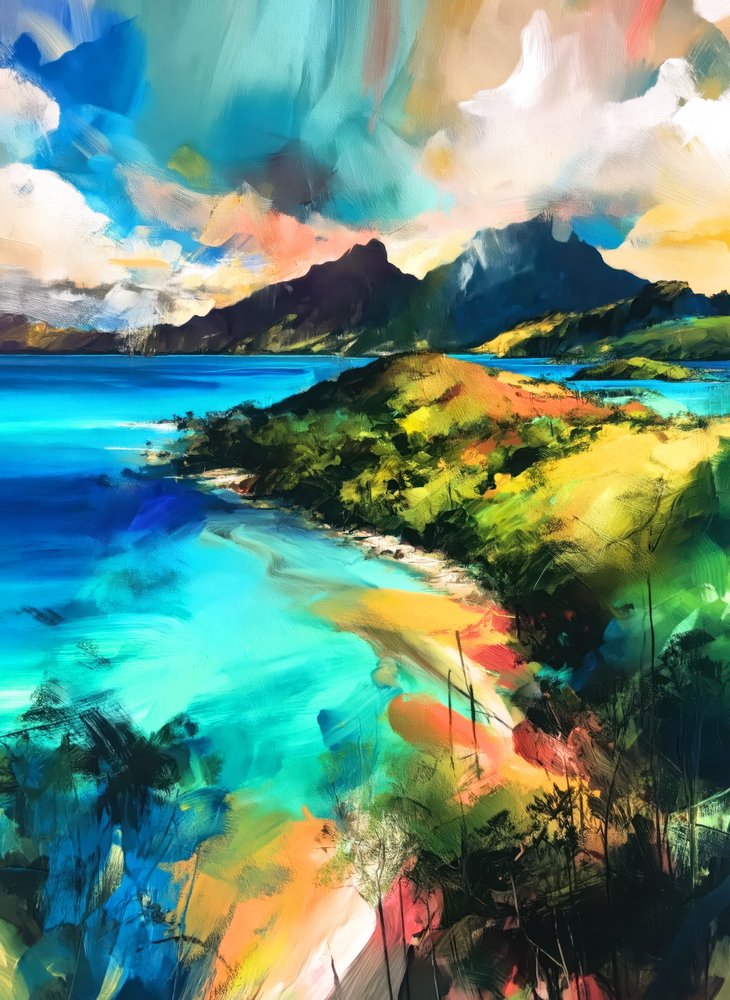活気あふれる熱帯の海岸 作： 