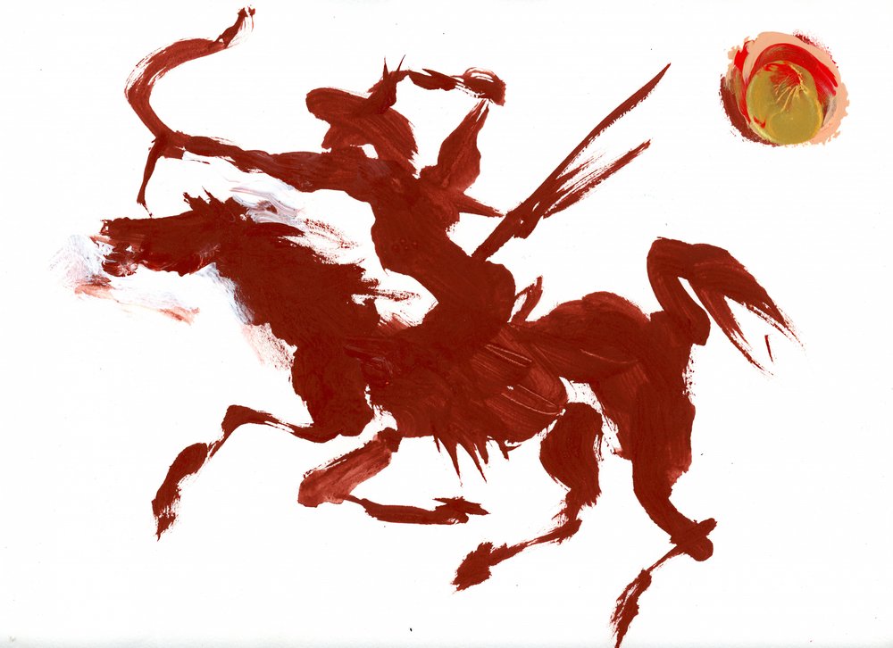 躍動する騎馬弓兵 作： 
