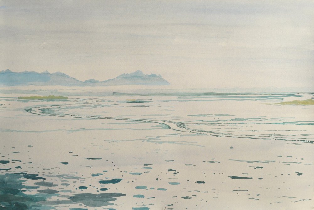 霧に包まれた海岸の風景 作： 