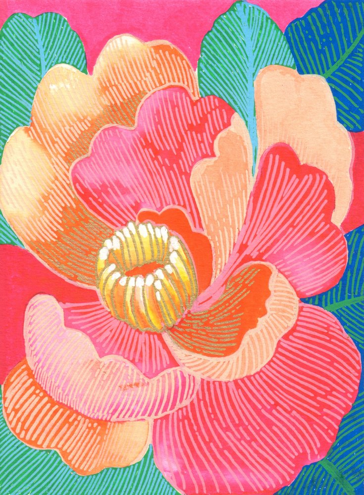 色鮮やかな熱帯の花 作： 