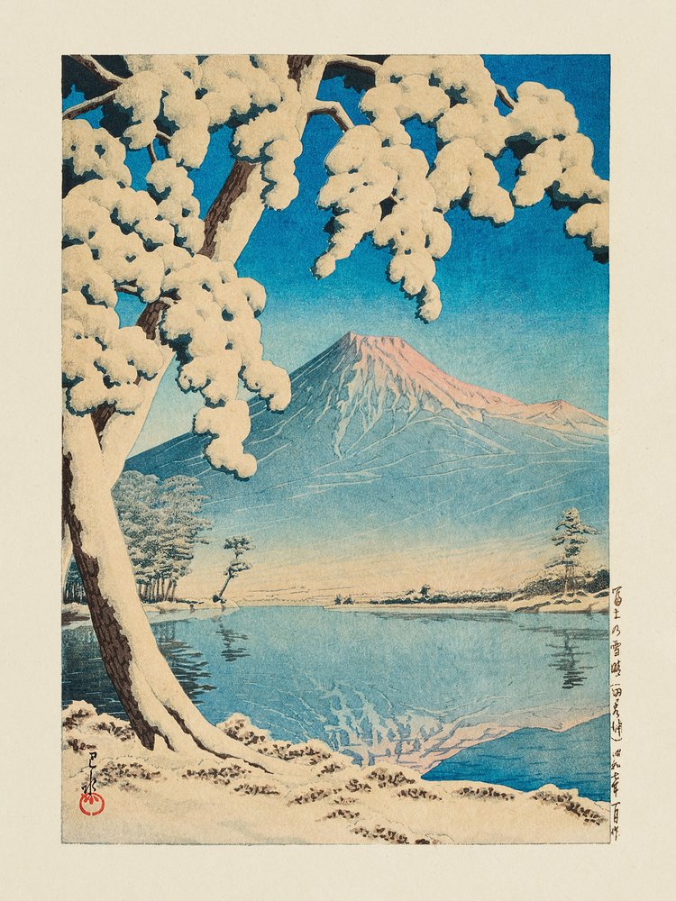 『富士の雪原、田子浦』（1932年） 作： 