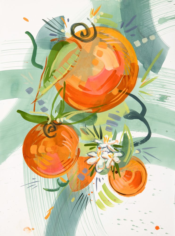 鮮やかなオレンジの花 作： 