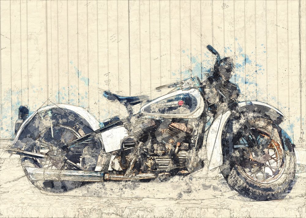 クラシック・モーターサイクル・アート 作： 