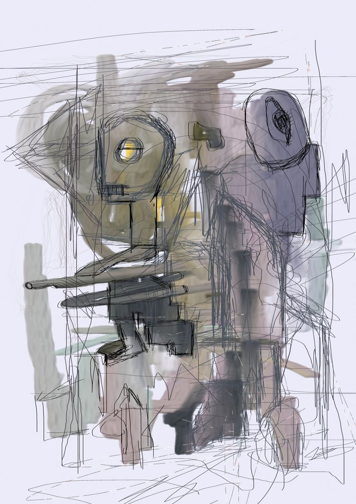 謎めいた抽象的なロボット 作： 