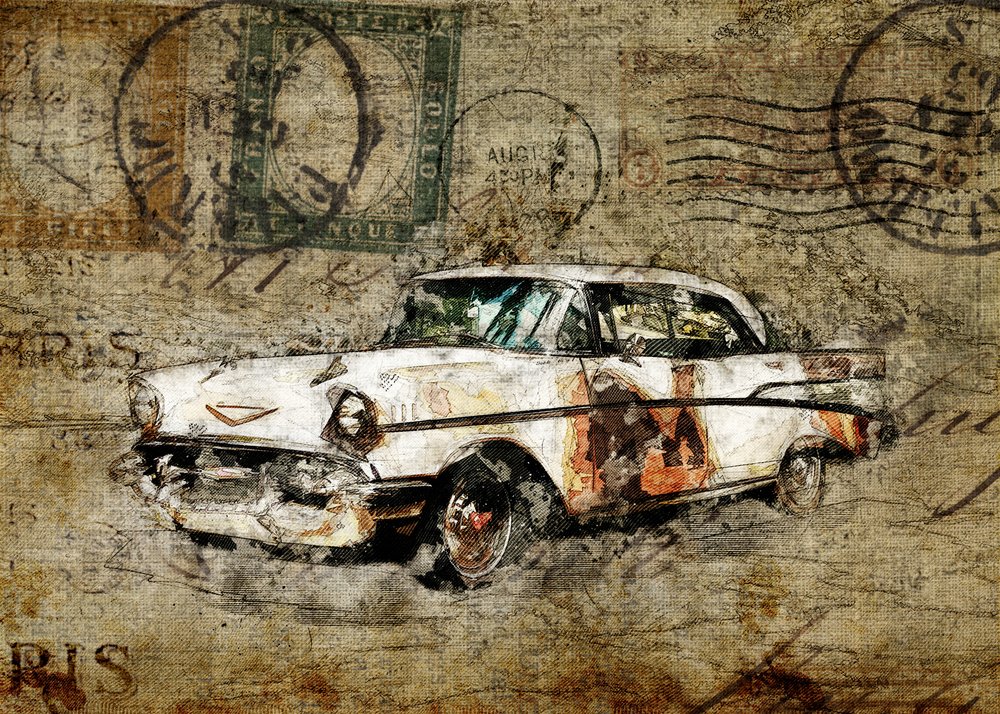 素朴なクラシックカー 作： 