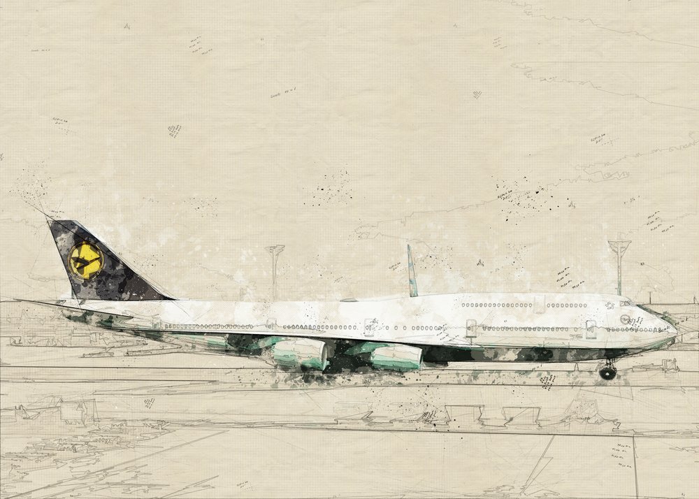 ヴィンテージ航空スケッチ 作： 