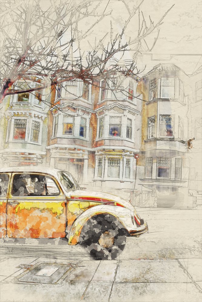 ヴィンテージカー・シティのスケッチ 作： 