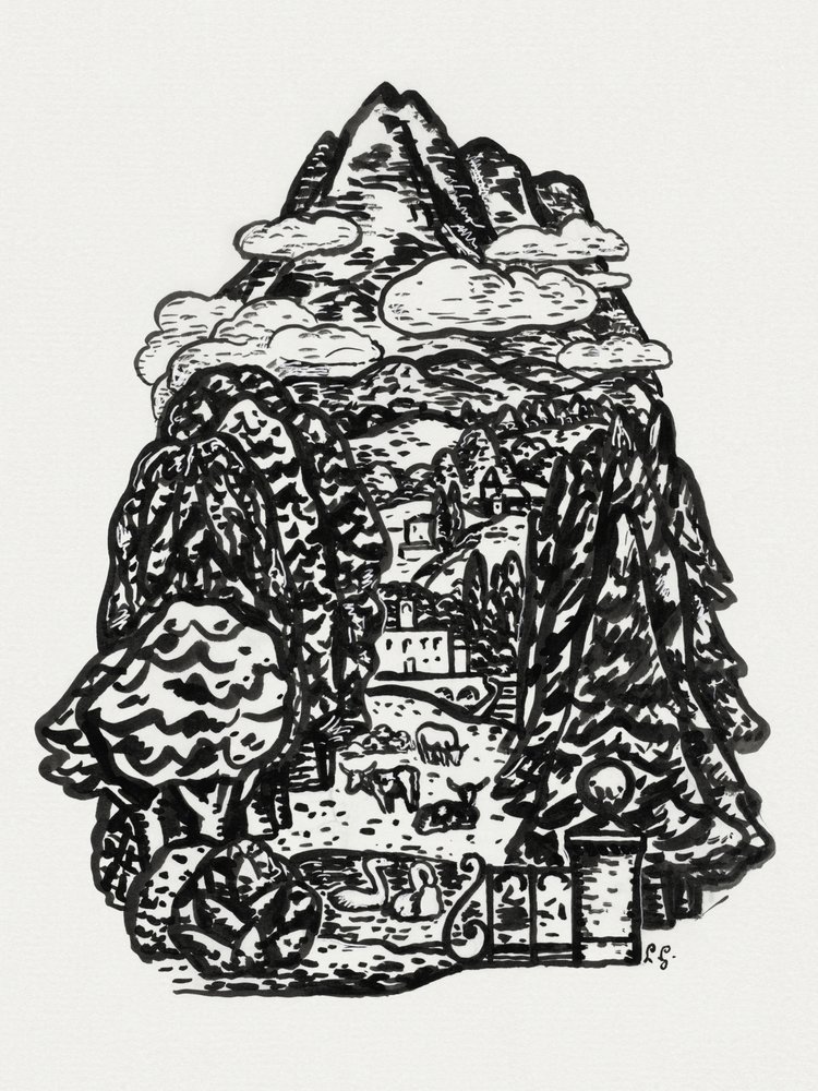 山岳風景（1891年頃～1941年） 作： レオ・ゲステル