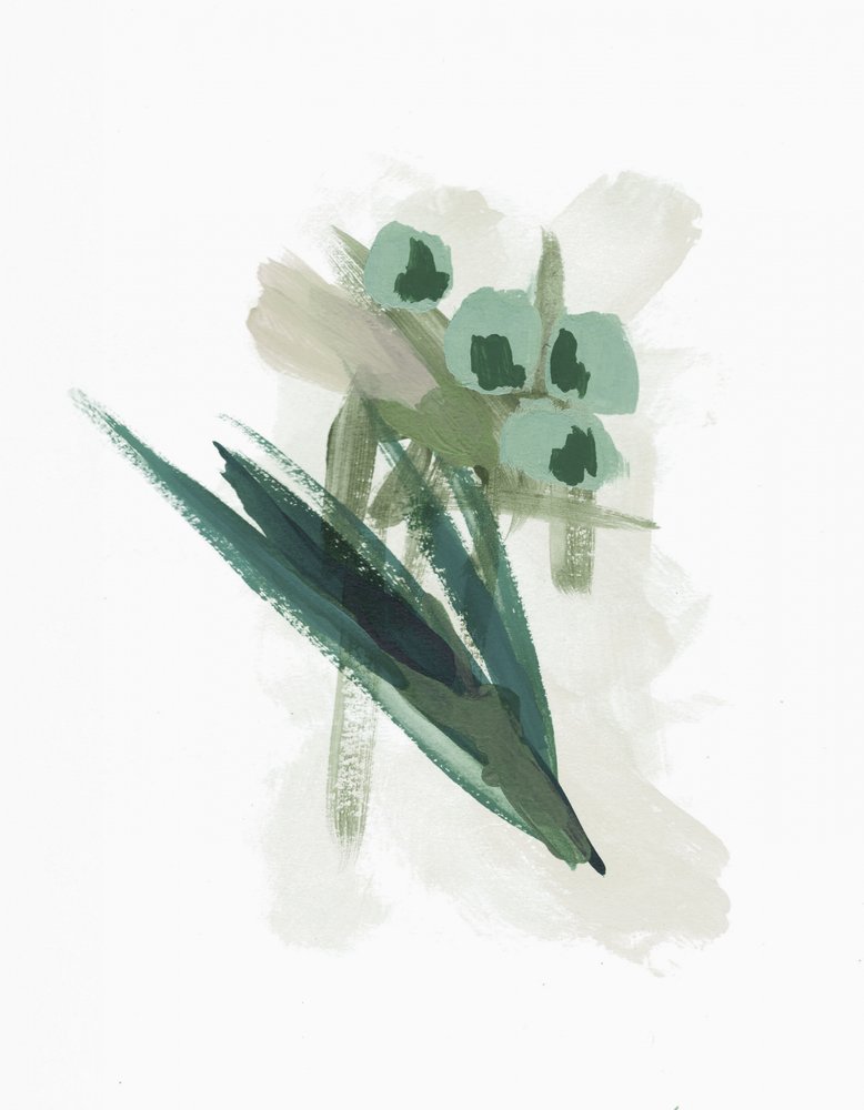 「抽象的な緑の花」 作： 