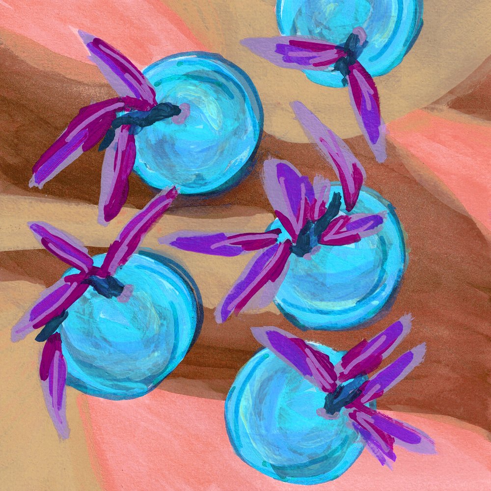 鮮やかな花の静物画 作： 