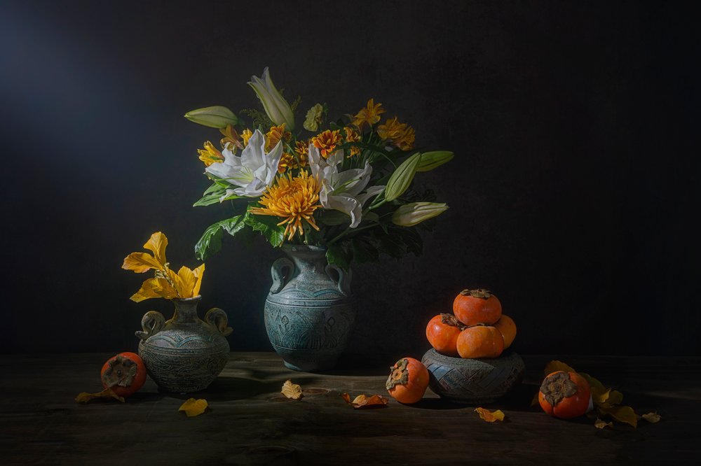 秋の花と実 作： 