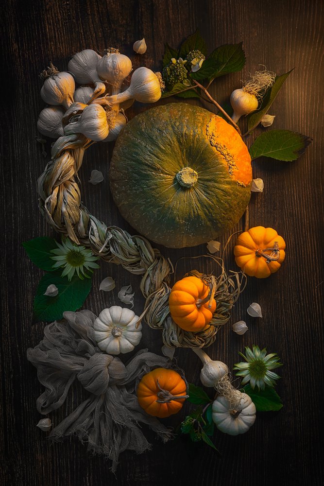 秋の収穫の静物画 作： 