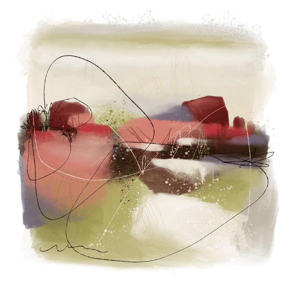 素朴な抽象風景画 作： 