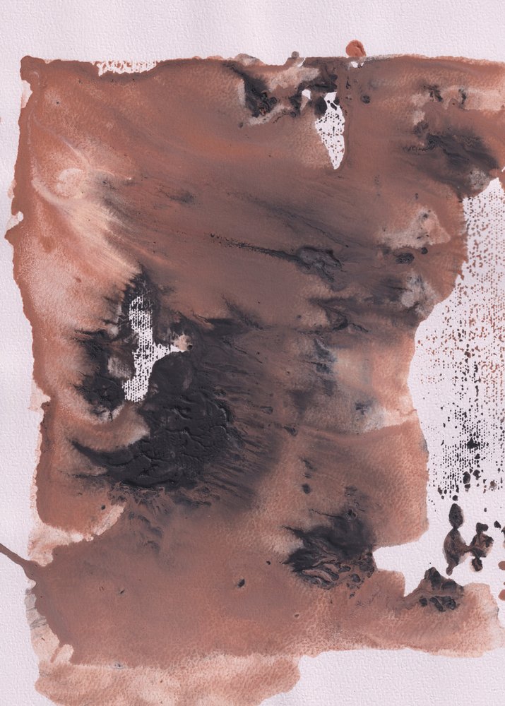 流動的で土臭い抽象画 作： 