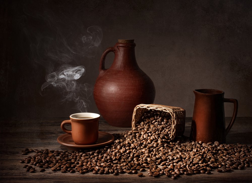 素朴なコーヒーの静物画 作： 