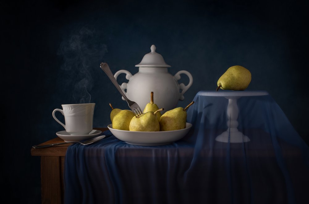 お茶と洋ナシの蒸し料理 作： 