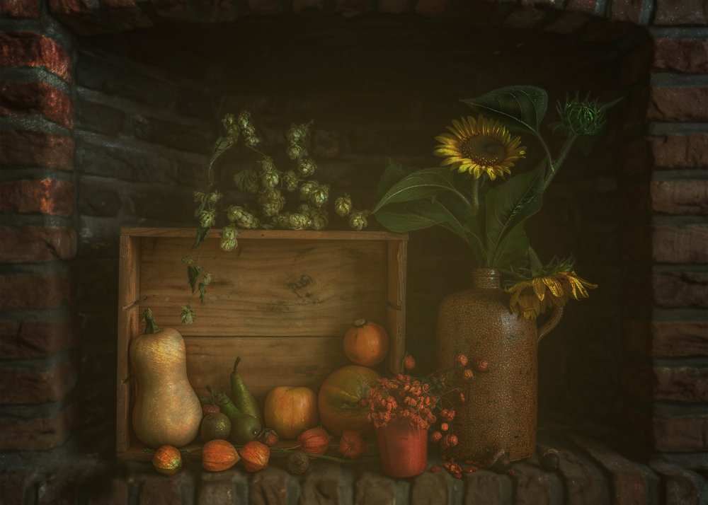 素朴な秋の静物画 作： 