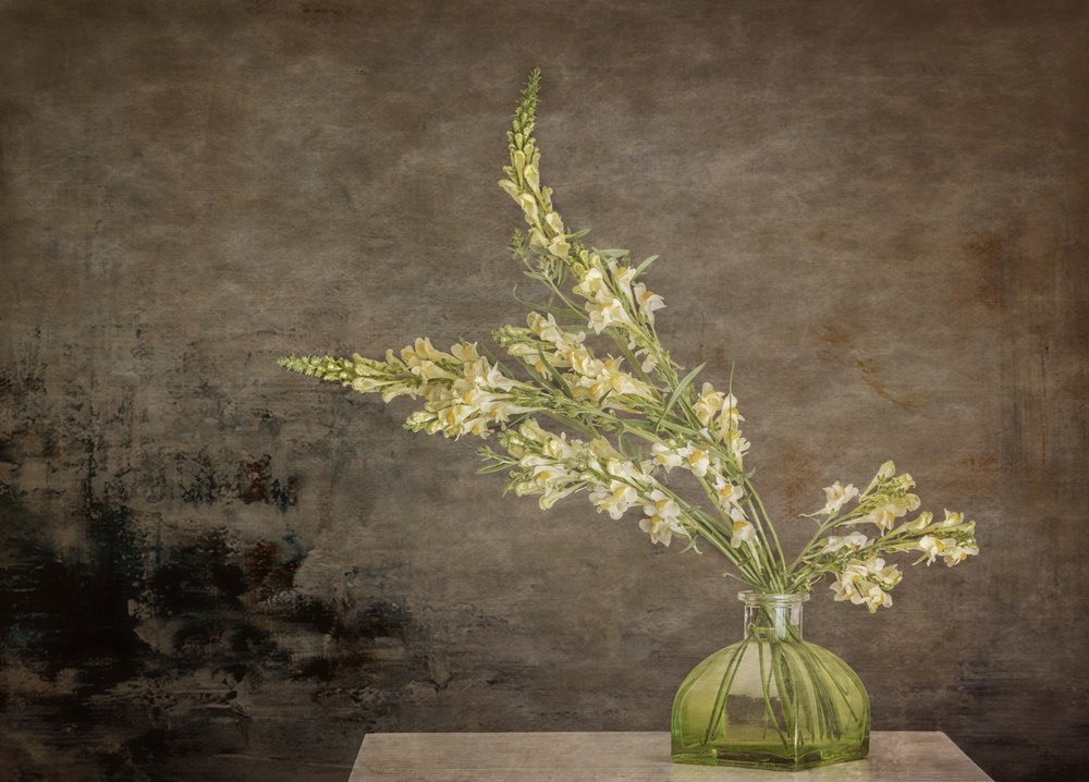 素朴な花の静物画 作： 