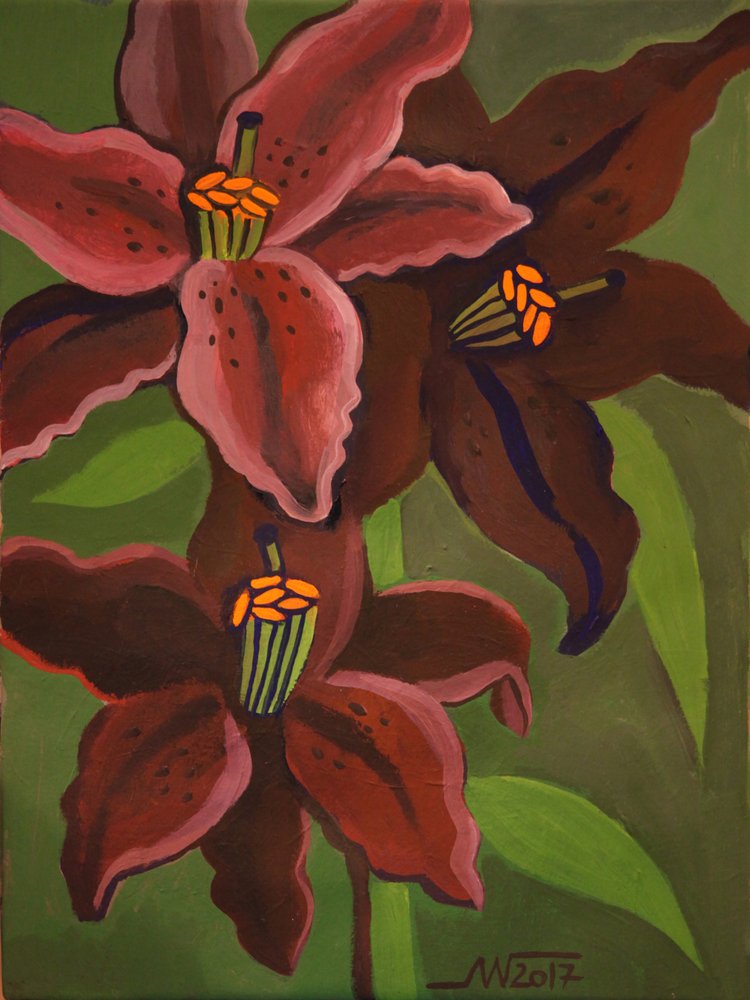 深紅のユリ 作： 