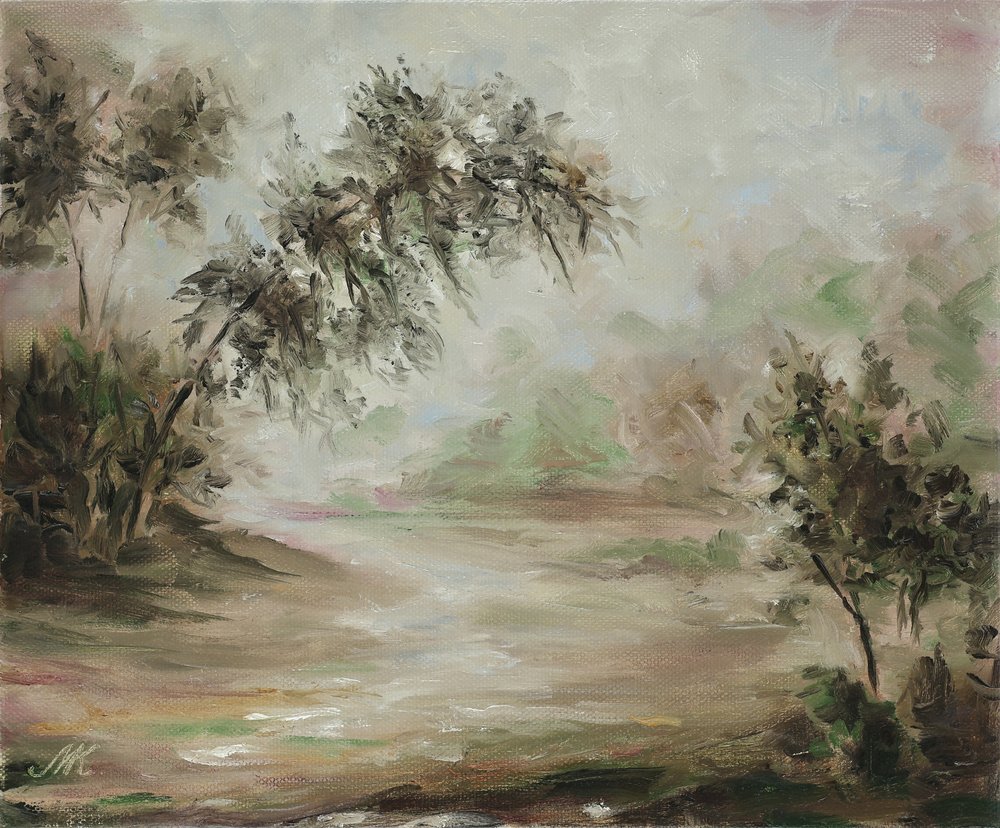 静かな霧の風景 作： 