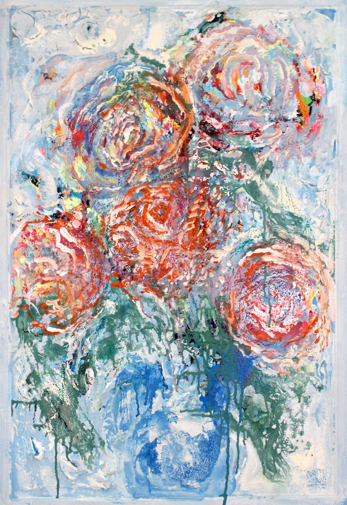 鮮やかな花の抽象画 作： 