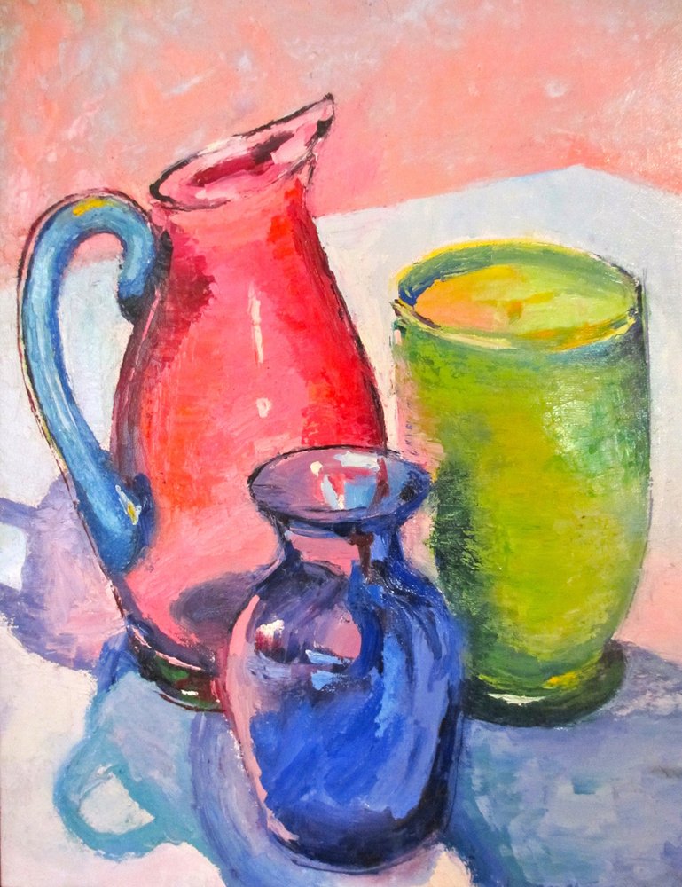 色とりどりのガラスの静物画 作： 