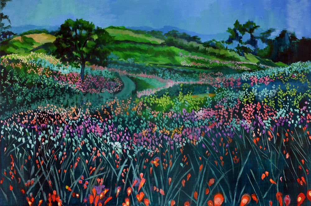 夕暮れの野の花の草原 作： 