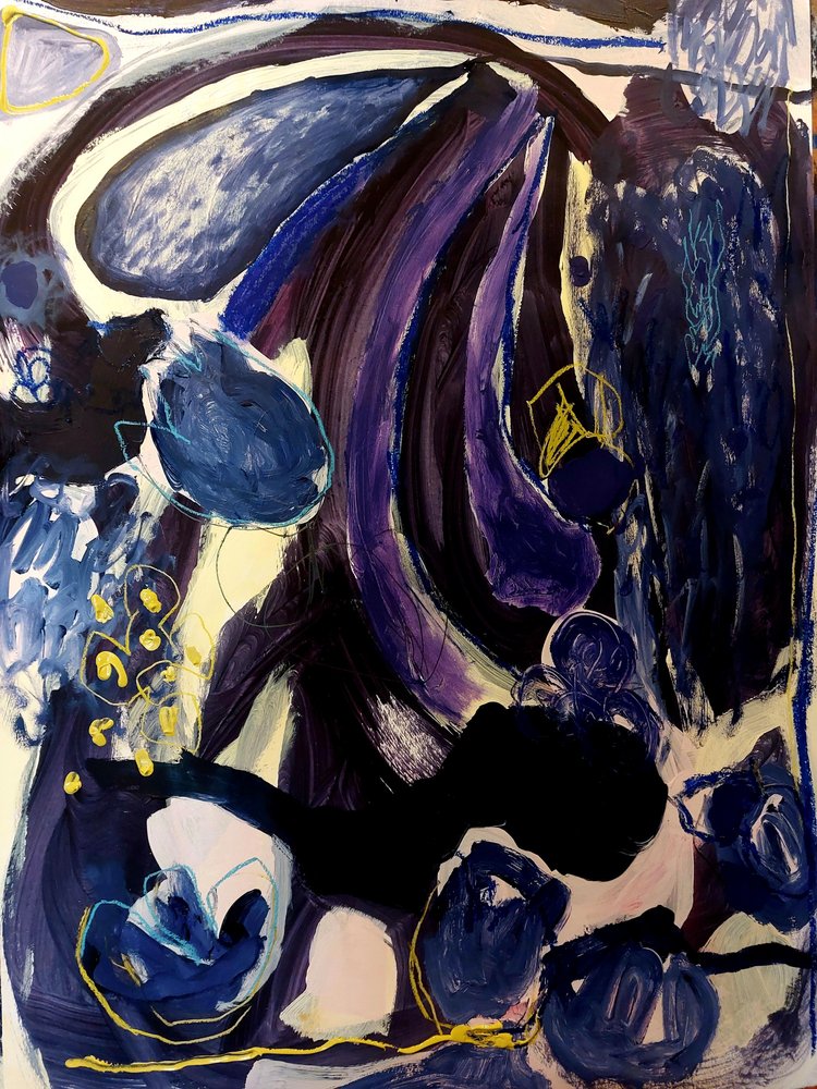 深藍の抽象画 作： 