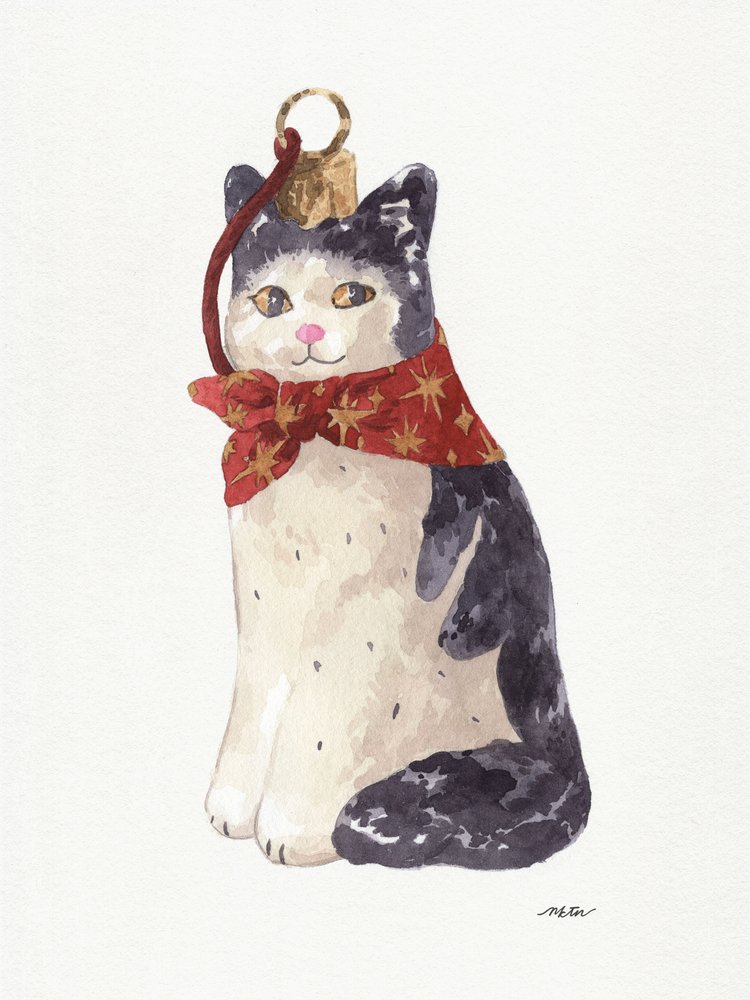 クリスマスの猫の飾り 作： 