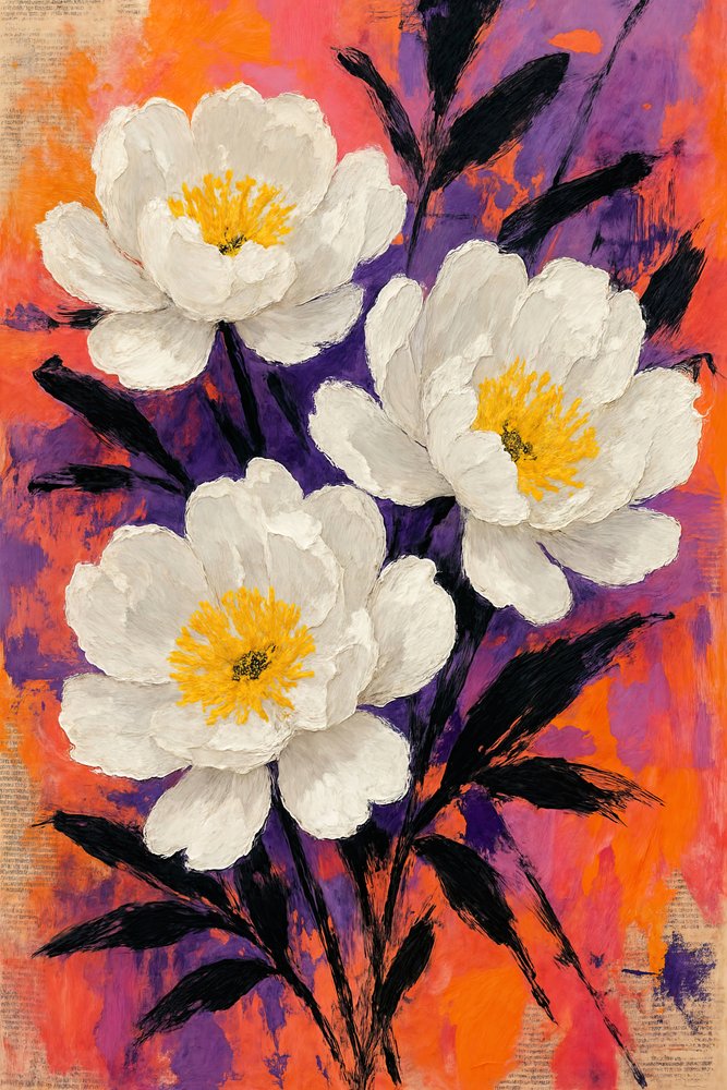 「抽象的な牡丹の花」 作： 