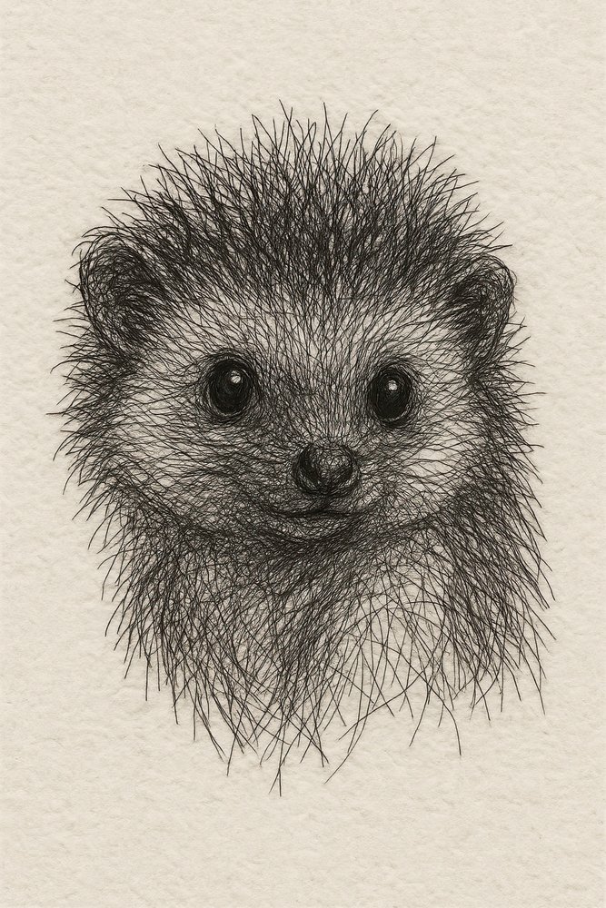 赤ちゃんハリネズミのスケッチ 作： 