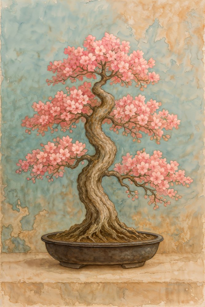 桜の盆栽 作： 