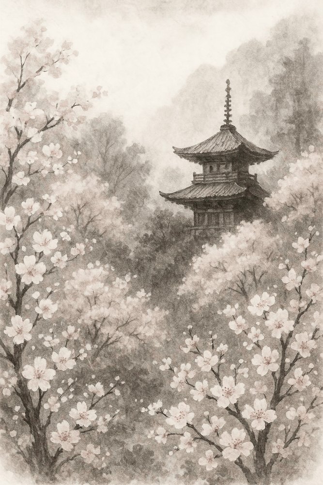 日本のタチバナの桜 作： 