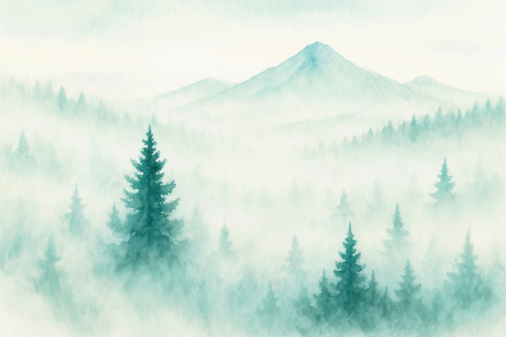 霧の森林の山々 作： 