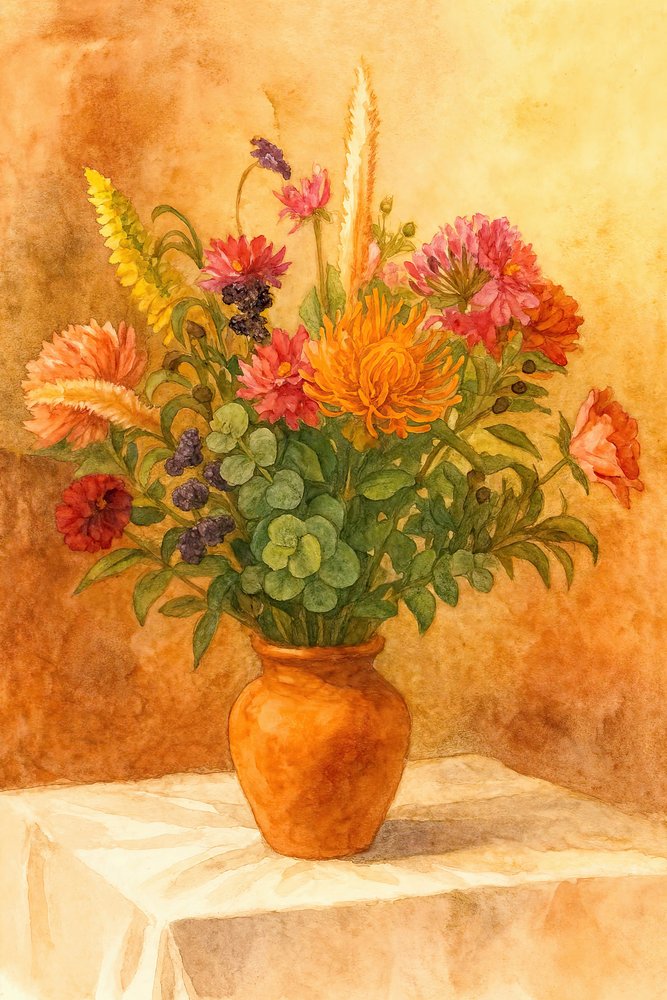素朴な秋の花束 作： 