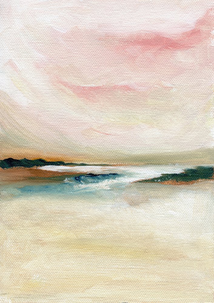 抽象的なパステル調の海景画 作： 