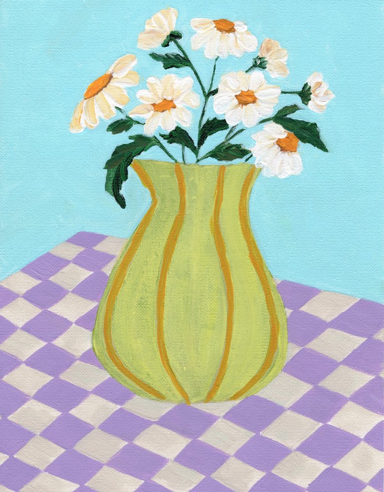 陽気なデイジーの静物画 作： 